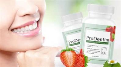 Close-up of a smile with ProDentim bottles