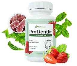 ProDentim bottle with probiotic culture imagery